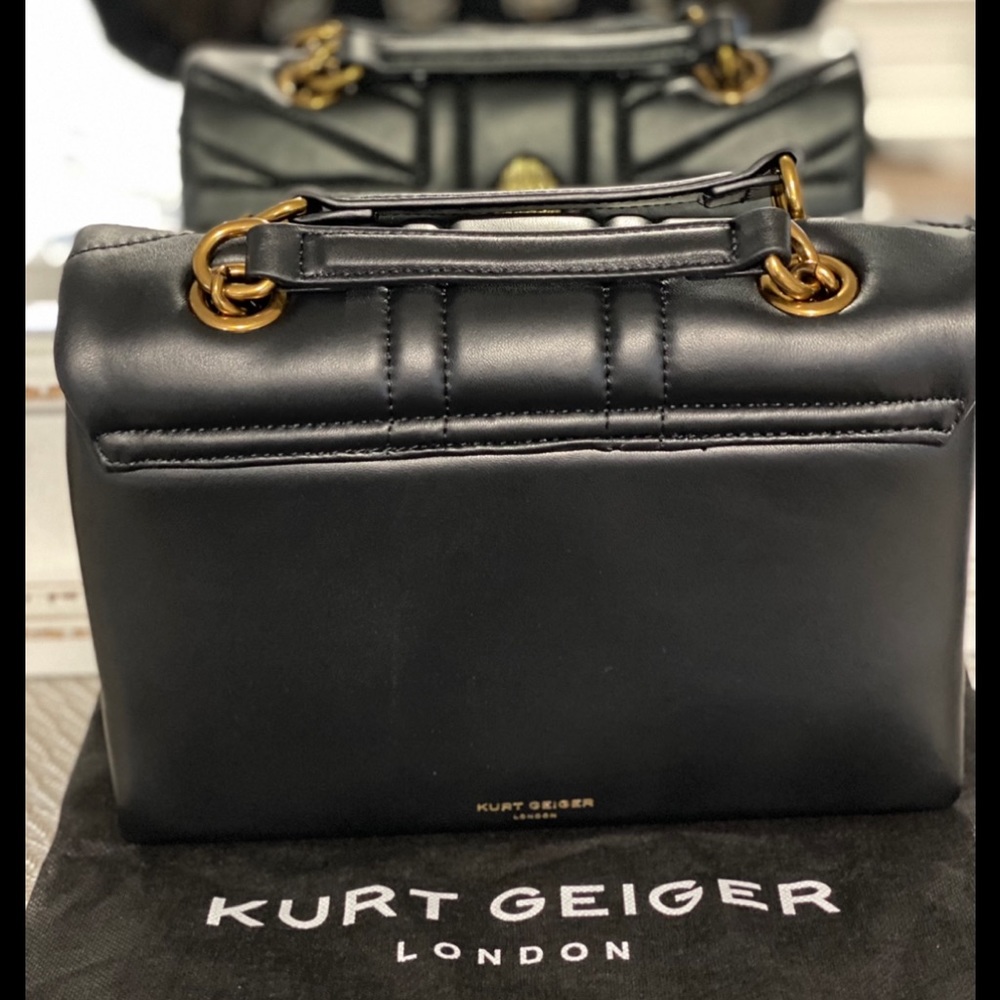 NWT KURT GEIGER LONDON Kensington Black Leather Shoulder Bag - Picture 3 of 5